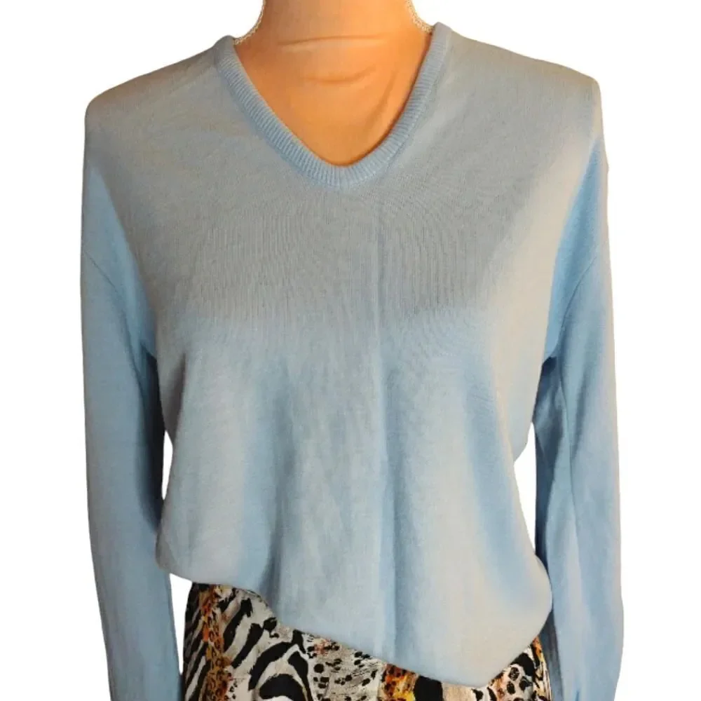 Baldwin Sportswear VTG 60s Baby‎ Blue Dupont Orlon Sweater  *Fits like Medium